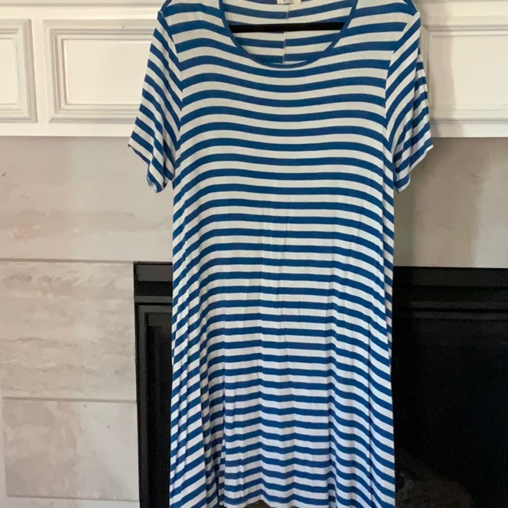 Blue white swing dress